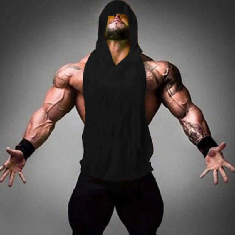 2018 Mens Sleeveless Hoodies Fashion Casual Zipper Hooded Sweatshirt Men bodybuilding tank top sporting Shirt waistcoat vest gym