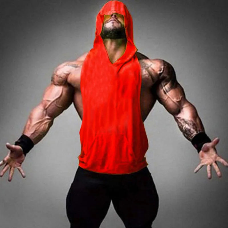 2018 Mens Sleeveless Hoodies Fashion Casual Zipper Hooded Sweatshirt Men bodybuilding tank top sporting Shirt waistcoat vest gym