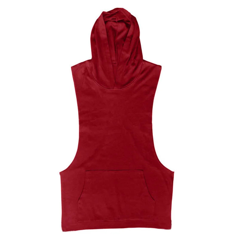 2018 Mens Sleeveless Hoodies Fashion Casual Zipper Hooded Sweatshirt Men bodybuilding tank top sporting Shirt waistcoat vest gym