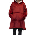 Oversized Hoodie Blanket With Sleeves Sweatshirt Plaid Winter Fleece Hoody Women Pocket Female Hooded Sweat Oversize Femme