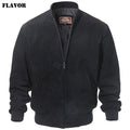 FLAVOR Men's Classic Real Pigskin Coat Genuine Baseball Leather Jacket