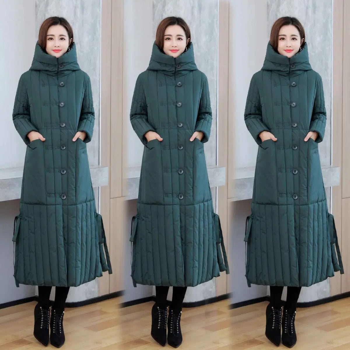 Winter 2026 New Korean Loose Women Jacket Down cotton Long Hooded Coat Thicken Parkas Female Loose Windproof Warm Overcoat