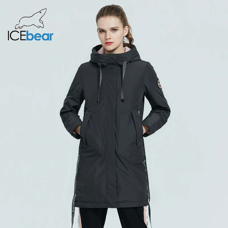 ICEbear 2023 Women fall jacket Female coat with a hood casual wear quality parka brand clothing GWC20035I