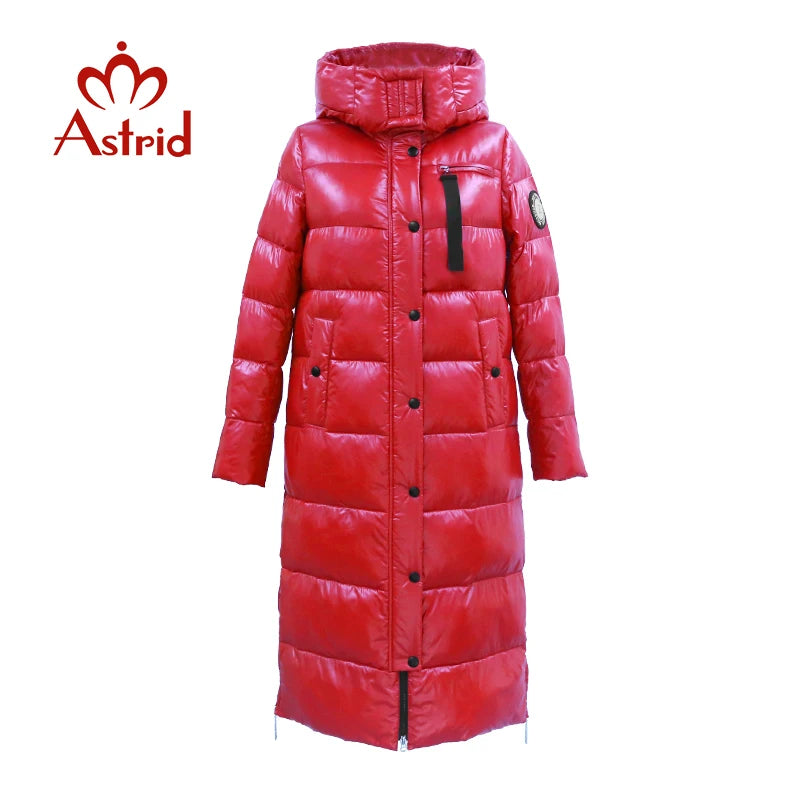 Astrid Winter Women's coat women parka long warm Bright fabric fashion Jacket hooded large sizes trendy female clothing 9510