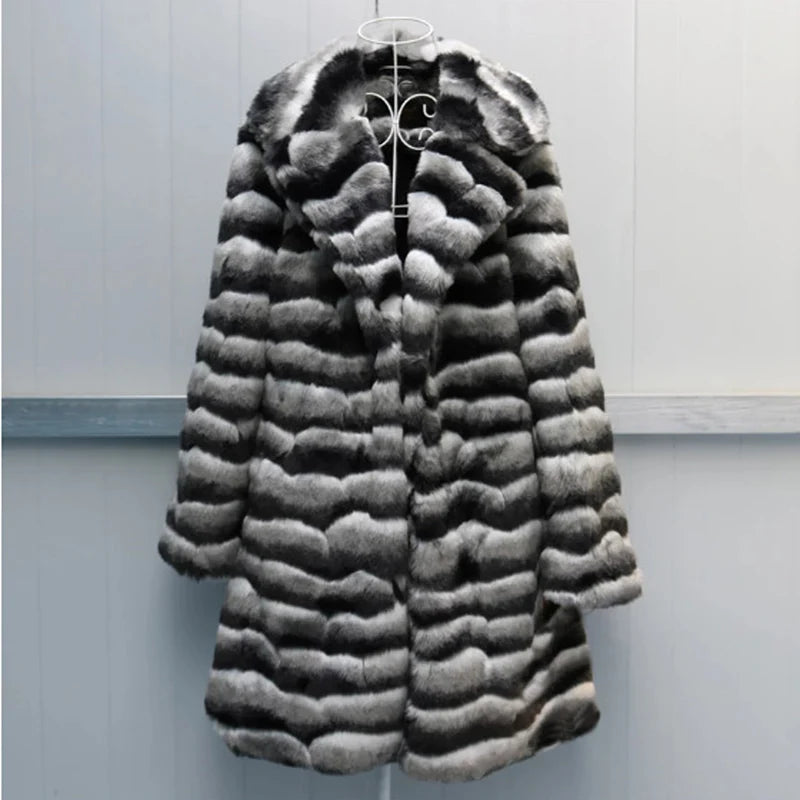 Winter women's fur coat thermal coat mink hair long leisure windbreaker mink skin top