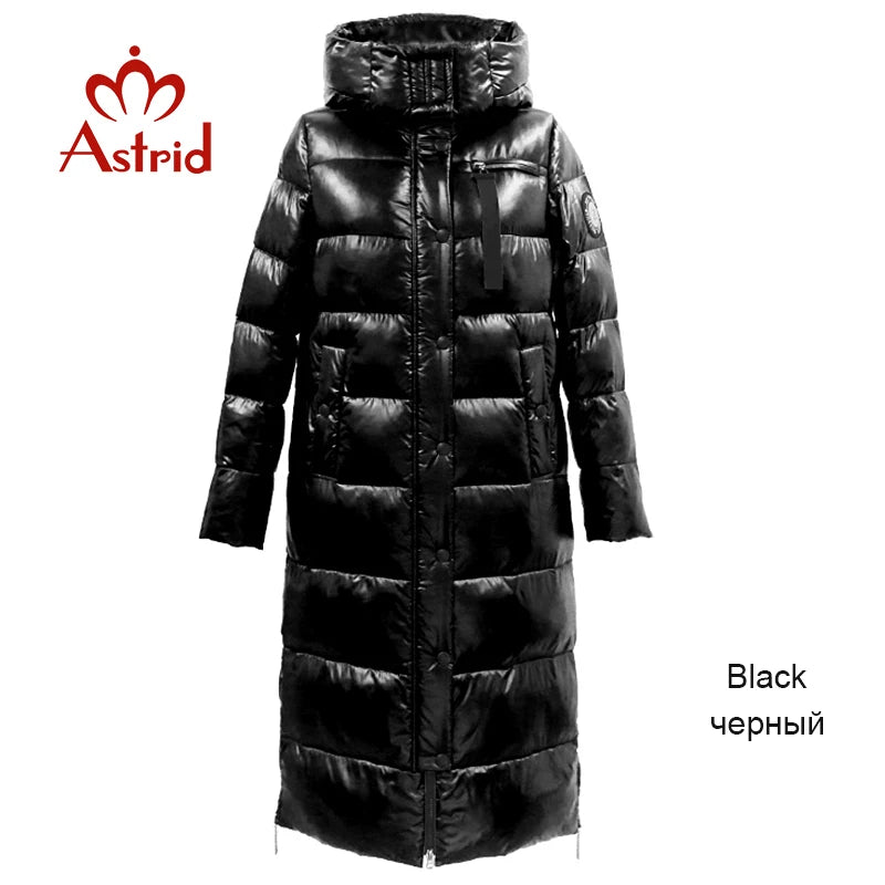 Astrid Winter Women's coat women parka long warm Bright fabric fashion Jacket hooded large sizes trendy female clothing 9510