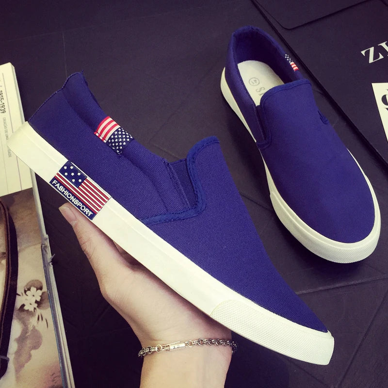 2026 Spring New Men's Shoes Plus Size 39-47 Casual Sneakers White Canvas Shoes Boys Sport Sneakers Comfortable Men Loafers