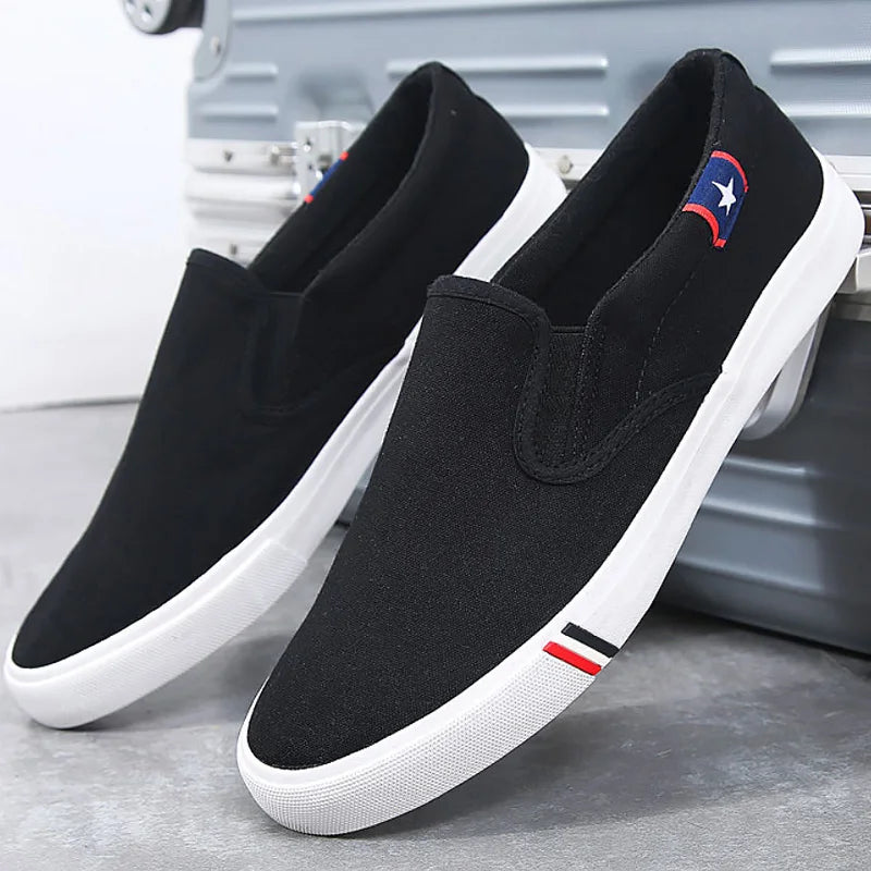 2026 Spring New Men's Shoes Plus Size 39-47 Casual Sneakers White Canvas Shoes Boys Sport Sneakers Comfortable Men Loafers