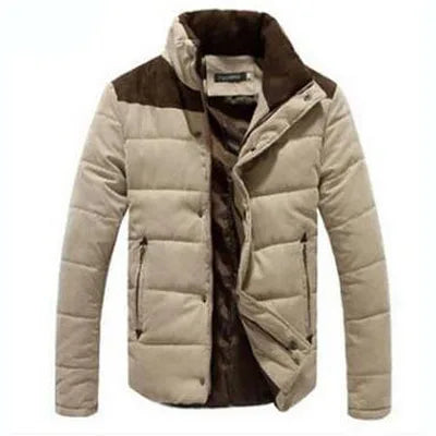 DIMUSI Winter Men Diamond Warm Parkas Jacket Men Casual Cotton Stand Collar Parkas Male Outwear Windbreaker Warm Coats Clothing