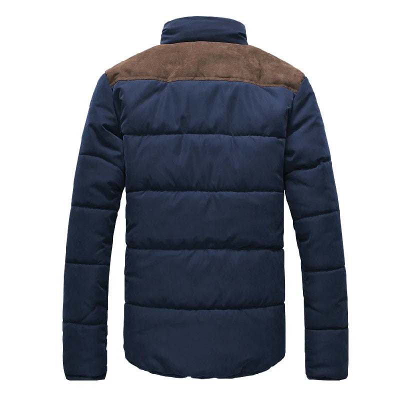 DIMUSI Winter Men Diamond Warm Parkas Jacket Men Casual Cotton Stand Collar Parkas Male Outwear Windbreaker Warm Coats Clothing