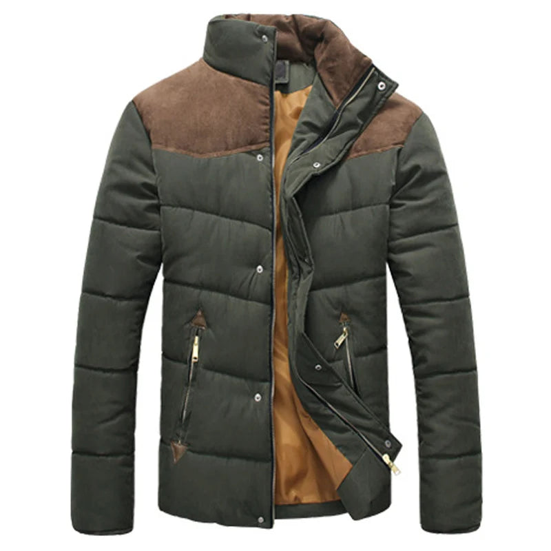 DIMUSI Winter Men Diamond Warm Parkas Jacket Men Casual Cotton Stand Collar Parkas Male Outwear Windbreaker Warm Coats Clothing