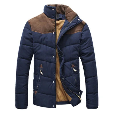 DIMUSI Winter Men Diamond Warm Parkas Jacket Men Casual Cotton Stand Collar Parkas Male Outwear Windbreaker Warm Coats Clothing