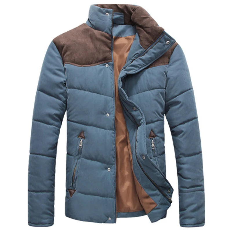 DIMUSI Winter Men Diamond Warm Parkas Jacket Men Casual Cotton Stand Collar Parkas Male Outwear Windbreaker Warm Coats Clothing