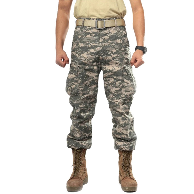 Men's Winter Casual Pants Multi-Pockets Digital Cargo Pants New 2024 Spring Long Trousers For Men