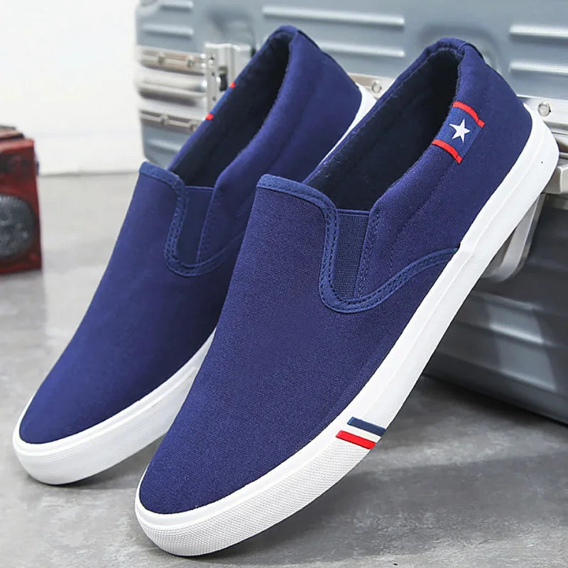 2026 Spring New Men's Shoes Plus Size 39-47 Casual Sneakers White Canvas Shoes Boys Sport Sneakers Comfortable Men Loafers