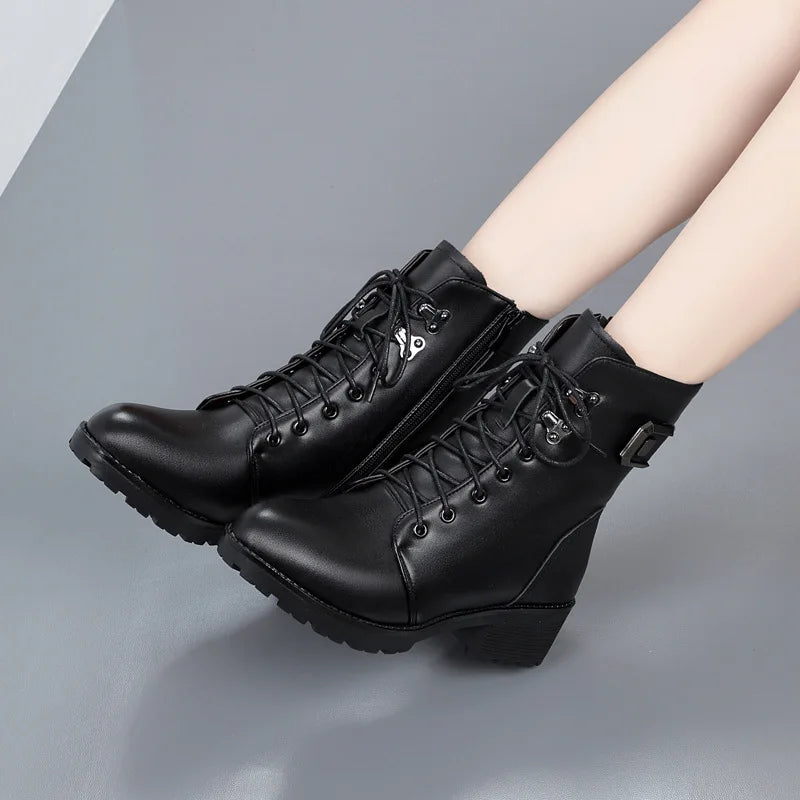 GKTINOO 2026 Winter Genuine Leather Boots Warm Plush Wool Boots Fashion Comfort Non-slip Women Boots Snow Shoes Large Size