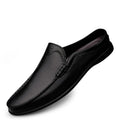 Italian Genuine Leather Men Slippers Luxury Loafers Moccasins Outdoor Non-slip Man Casual Shoes Summer Sandal Half Shoes For Men