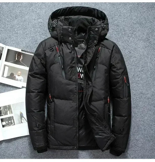 Parkas Winter Thickened Mens Down Jacket Men's Casual Lightweight Down Jacket Skiing Climbing Hunting Hooded Warm Duck Down Coat