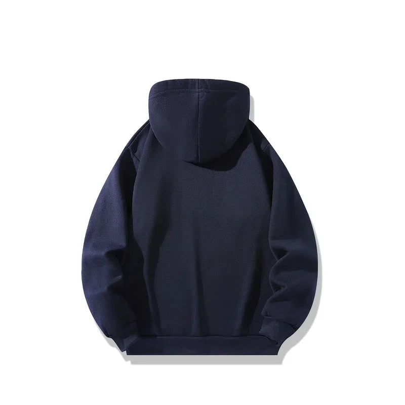 Men's autumn and winter casual fashion warm MILANO ITALIA pattern printed loose plush thick hooded sweatshirt+sweatpants set