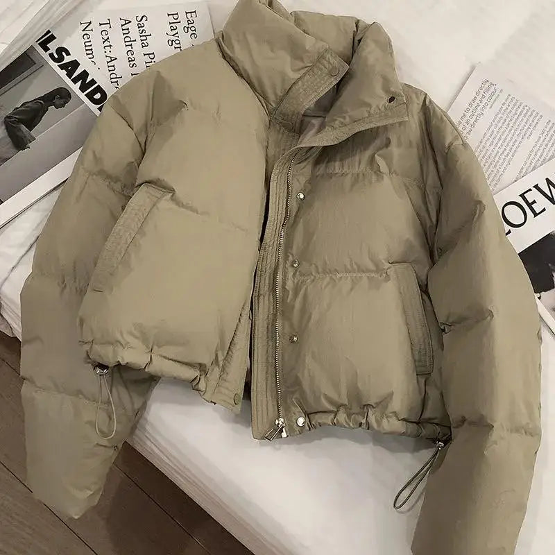 Fashionable Short Puffer Jacket Women's Loose Fit Thickened Wash-Free Korean Style Bread Coat Autumn Winter New Arrival