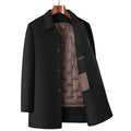 2025 Winter New Men's High end Wool Coat with 70% Wool Content, Down Inner Tank Thickened Warmth, Medium to Long Business Coat