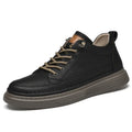 Italian Brand Men's Genuine Leather Casual Shoes Fashionable Beige Men's Hiking Shoes Camping High Top Shoes Big Size：36-47