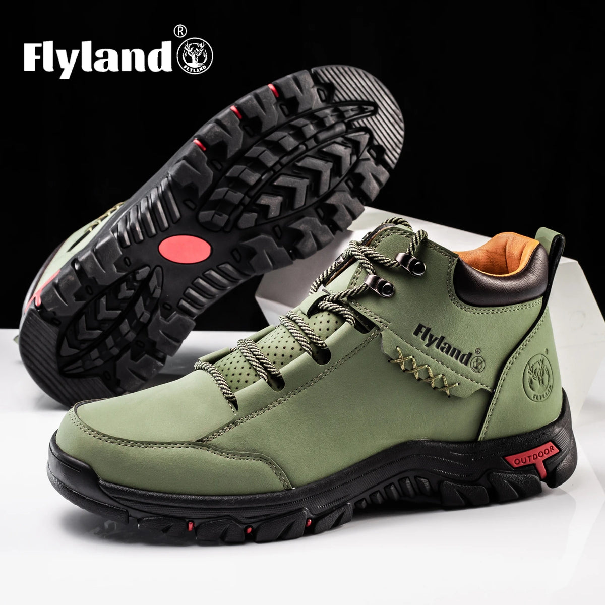 FLYLAND Fashionable Casual Men's Shoes High Top Outdoor Sports Shoes Comfortable And Safe Ankle Boots