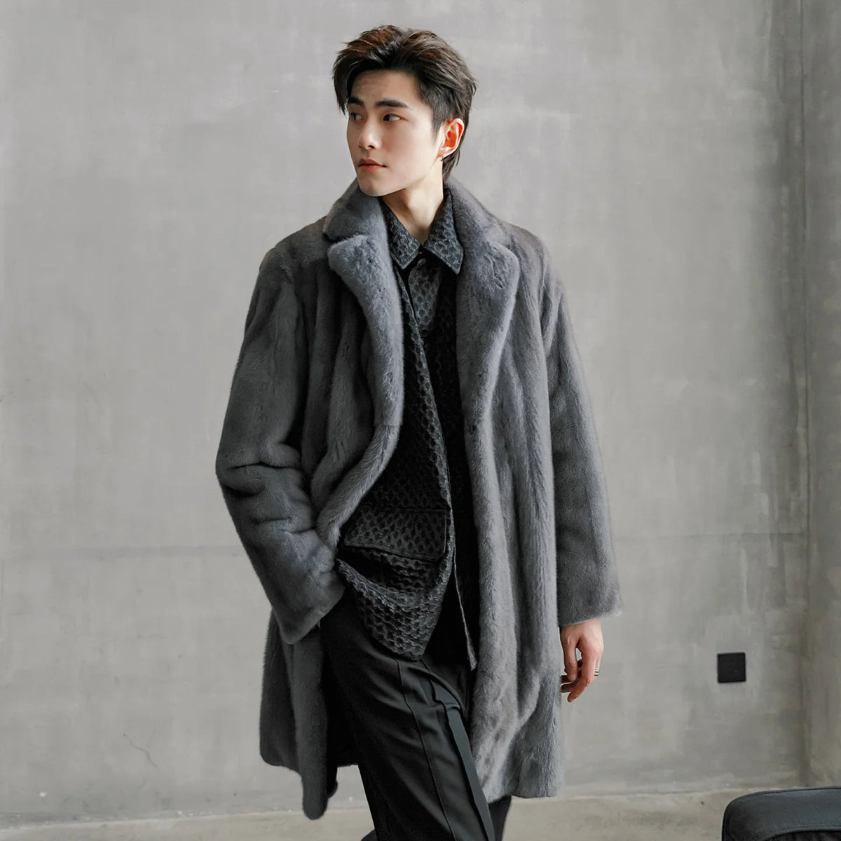 AYUNSUE Top Quality Natural Fur Coat Man Real Mink Jacket for Men 2025 Winter High-end Mink Fur Coats Mid-length Luxury Outwears