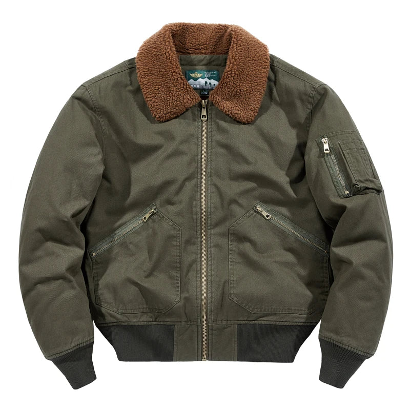Fleece Bomber Coats Military Outdoor Cotton-Padded Windbreakers Men Clothing Men's Thicken Parkas Warm Winter Jacket Cashmere