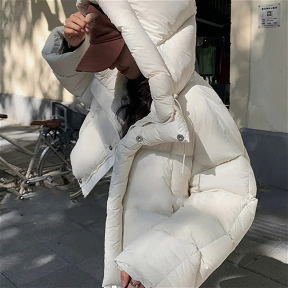 2025 Autumn Winter Coat Korean Fashion Thick Warm Parkas Loose Women Jacket Short Hooded Down Jacket Pink Jacket Outwear Tops