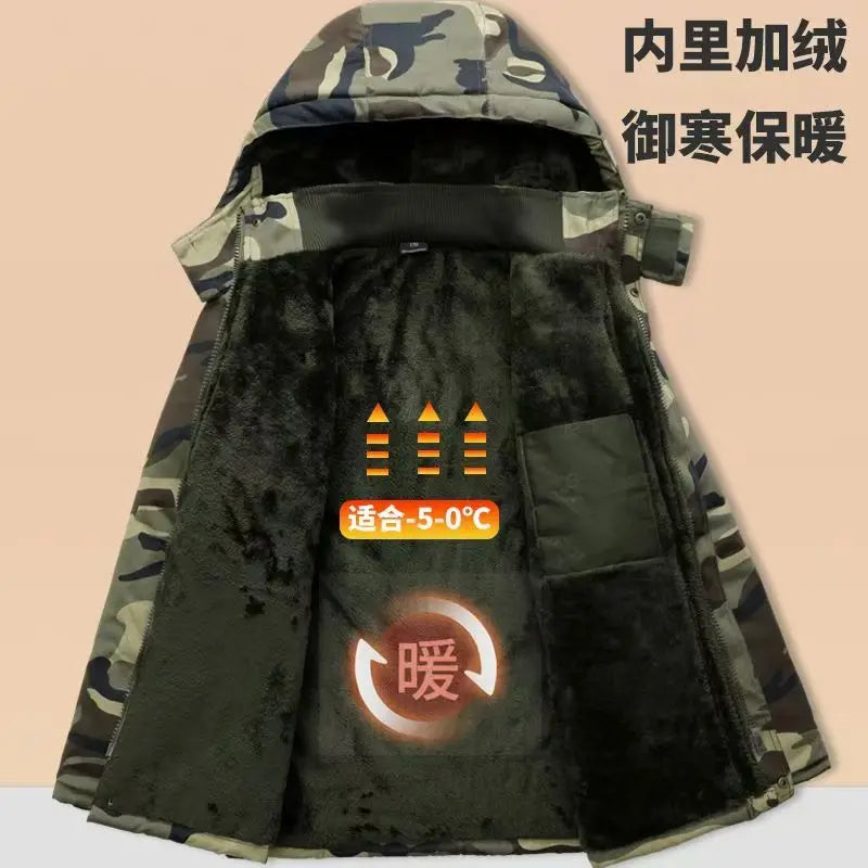 Camouflage Down Parkas Jackets 2024 Men's Parka Hooded Coat Male Fur Collar Parkas Winter Jacket Men Military Cotton Overcoat