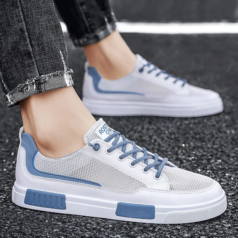 Large Size 46 Men Shoes Summer Mesh Vulcanized Breathable Walking Sport Shoes For Men Flat Sneakers Fashion Skateboarding Shoes