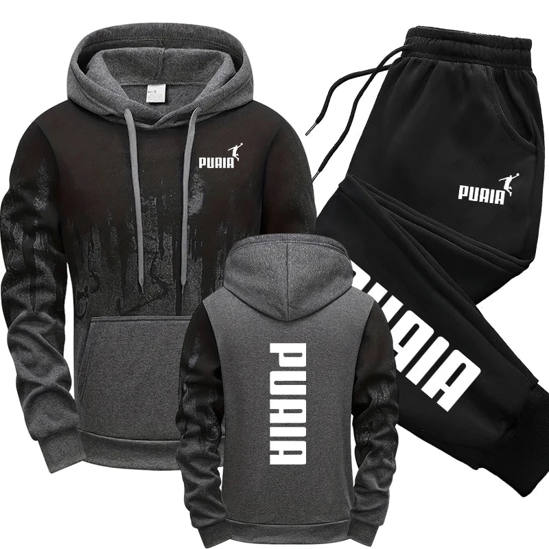 2025 New Arrival Men's Set Hooded Sweatshirts Sweatpants Fall&Winter Daily Casual Sporty Jogger Suit Urban Fashion Hoody Outfits