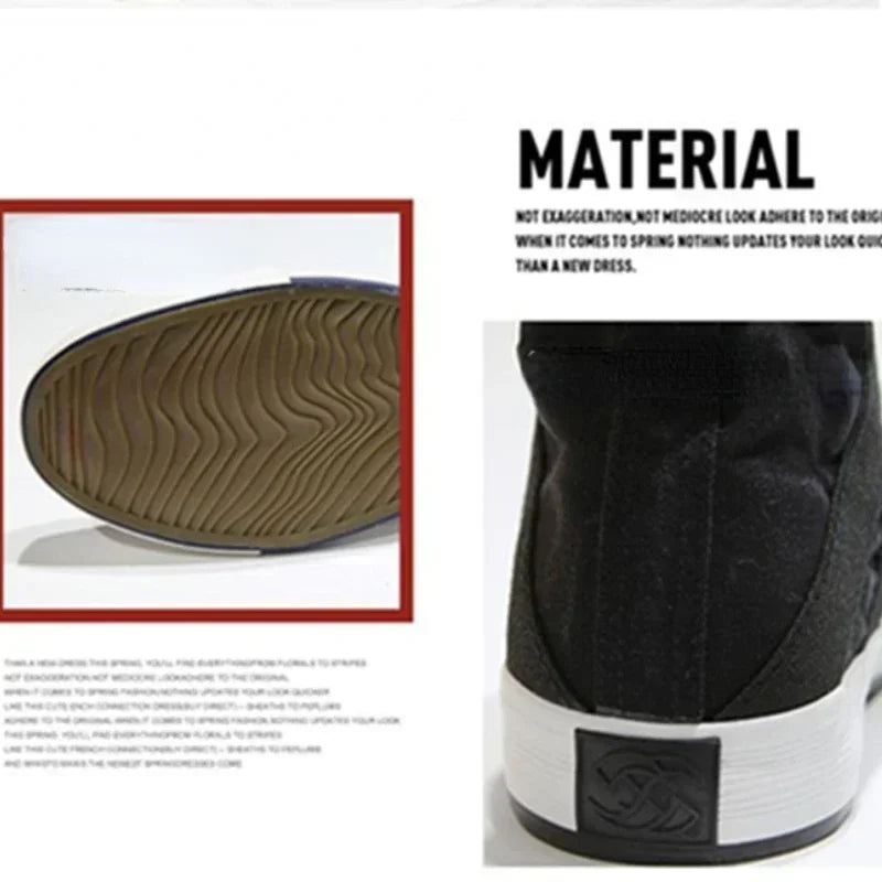 Men Canvas Casual Shoe Fashion High Top Sneakers Designer Flat Bottom Walking Shoes for Man Comfort Training Shoe Zapatos Hombre