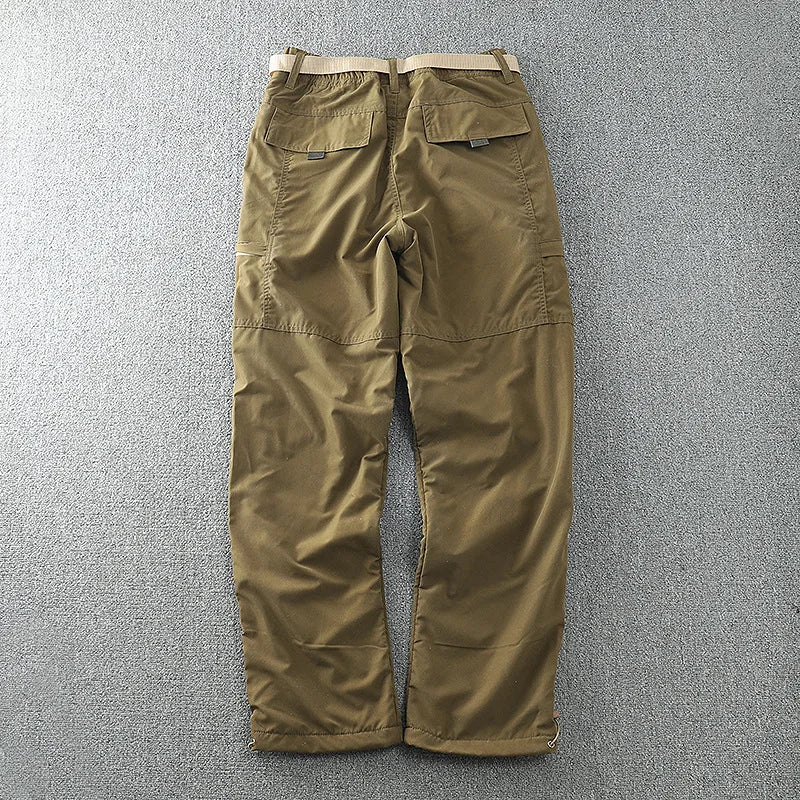 S-6XL Winter Cotton Padded Fleece Pants Men Plus Size Multi Pocket Workwear Cargo Pants Outdoor Windproof Warm Soft Trousers