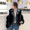 2024 Winter Chic Street Fashion Mid-length Spliced Faux Fur Coat Women Trendy Aesthetics Outfit Loose Outerwear Jackets