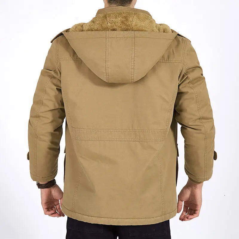 Plus Size Fleece Military Bomber Jacket Men Spring Autumn Casual Multi-pocket Pilot Jackets Male Army Cargo Flight Mens Jackets