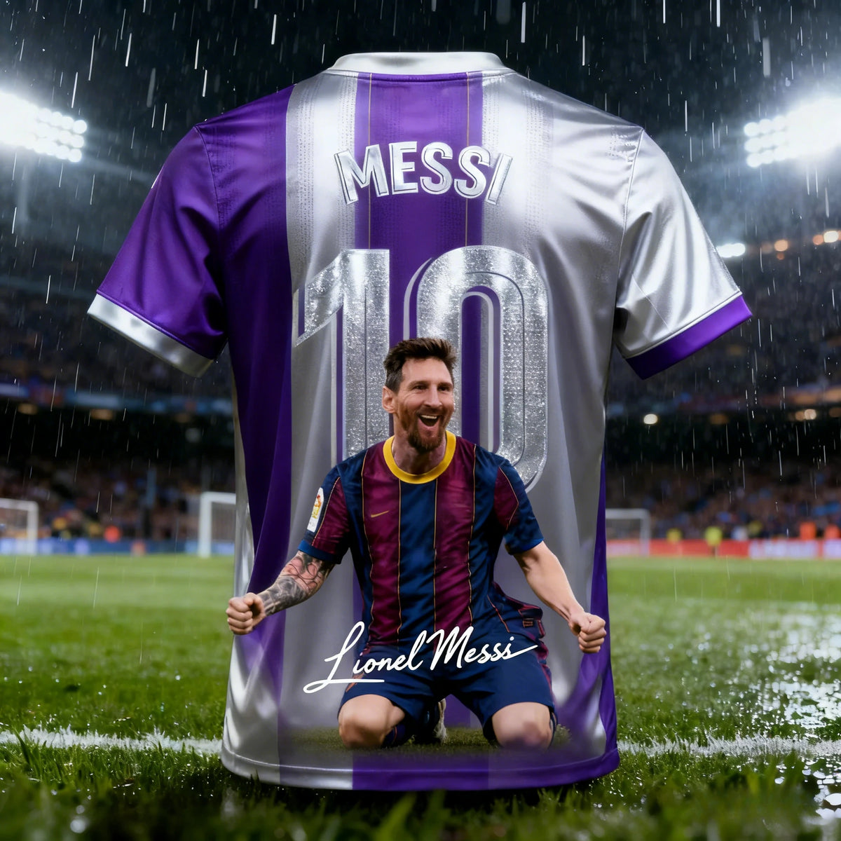 2026 Men's Lionel Messi 10 Barcelona T-shirt, Football Fan Jersey, Quick Dry Short Sleeve Tee, Soccer Sports Casual Shirt