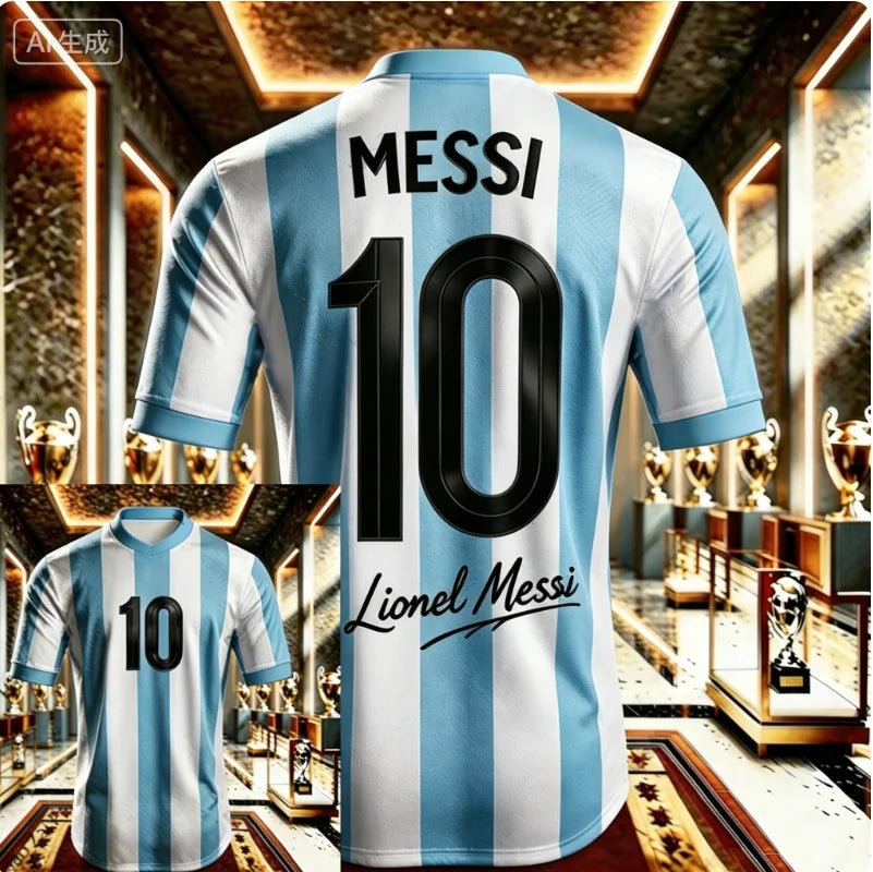 2026 Messi No. 10 Commemorative Edition Soccer Jersey_T-Shirt — Men's Argentina Sports T-Shirt  Soccer Training