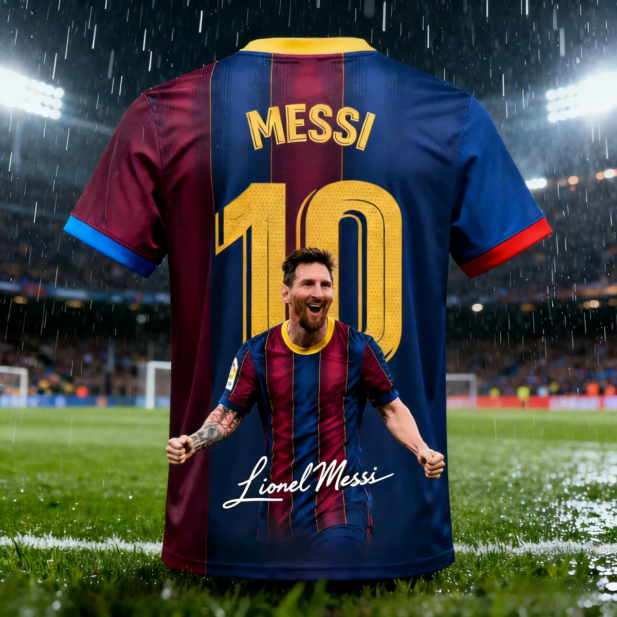 2026 Men's Lionel Messi 10 Barcelona T-shirt, Football Fan Jersey, Quick Dry Short Sleeve Tee, Soccer Sports Casual Shirt