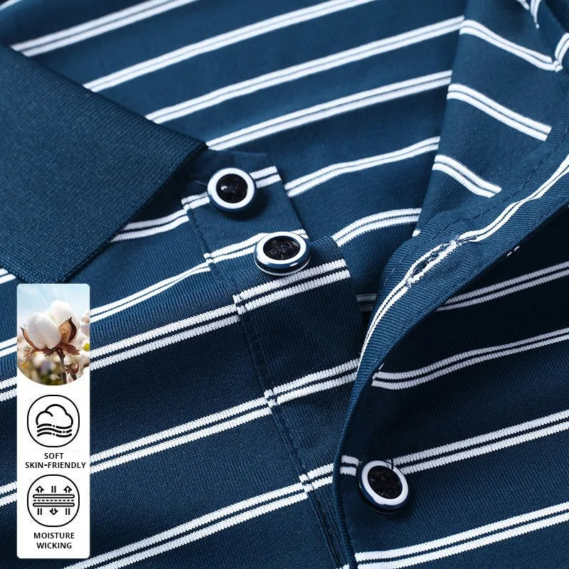 Top Grade Summer Brand Designer Polo Shirts For Men Summer Stripped Luxury Slim Short Sleeve Casual Tops Fashions Men Clothes