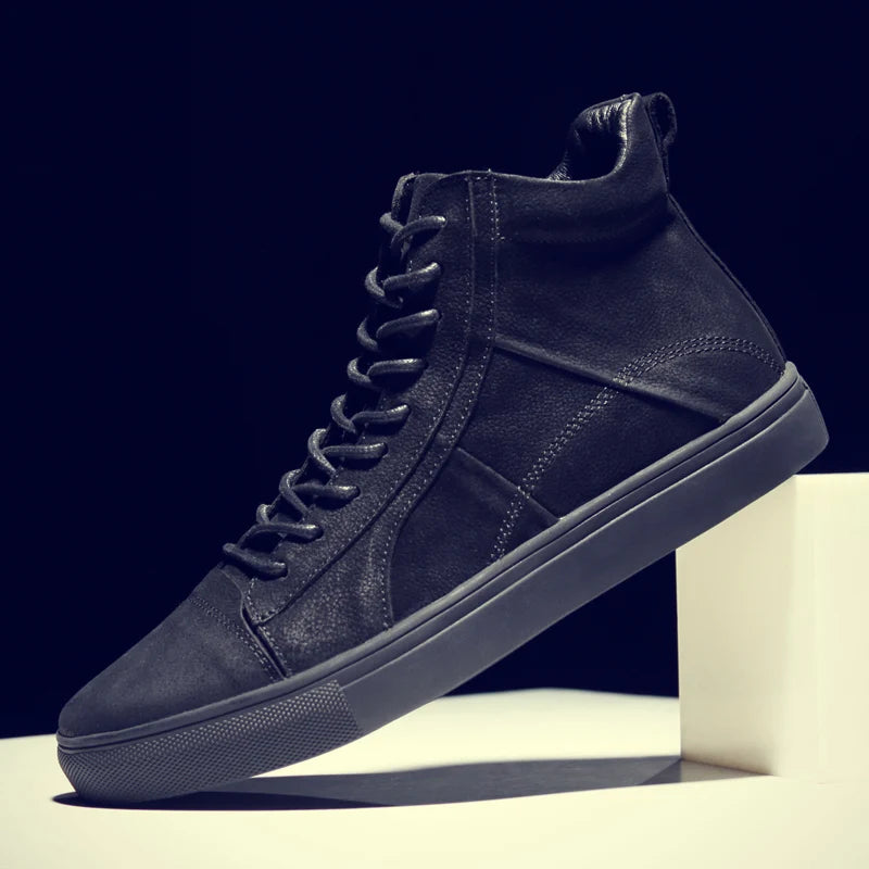 High Quality Men Snow Boots Winter Plush Warm Mens Lace-Up Ankle Boots Luxury Brand Non-slip Male Sneakers Genuine Leather Botas