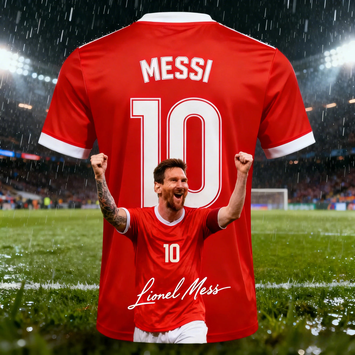 Argentine Style Messi 10 Jersey Football T-shirt for Men, Suitable for Outdoor Daily Exercise and Breathable Men's Clothing