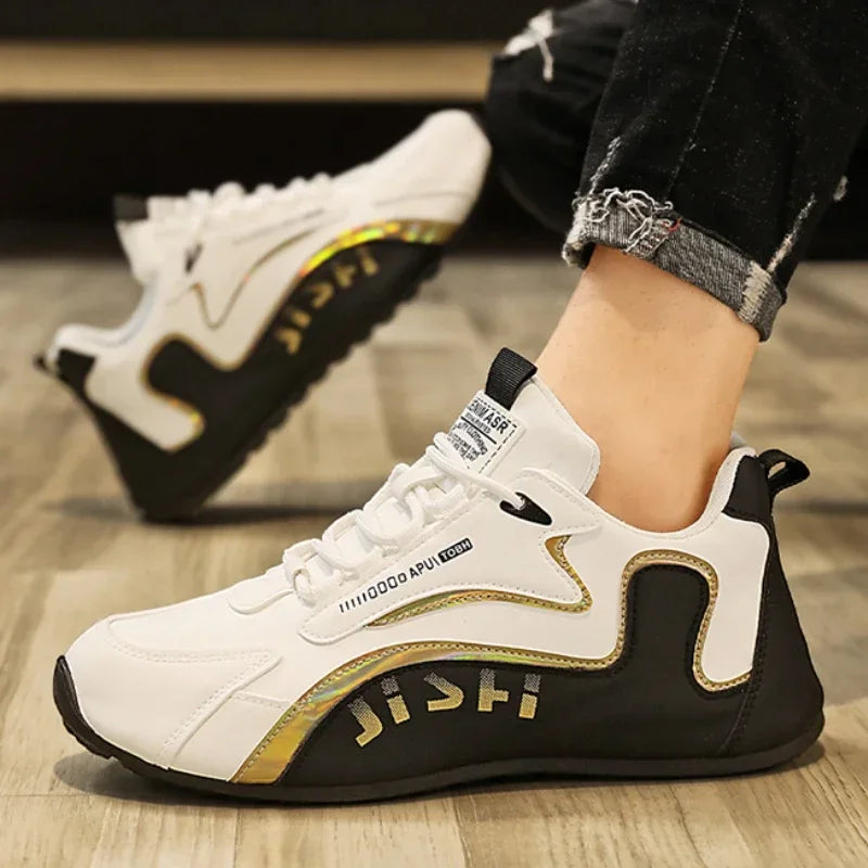 Fashion Men's Sneakers Leather Casual Sports Shoes for Men Lightweight Non-slip Tenis Shoes Outdoor Breathable Men Running Shoes