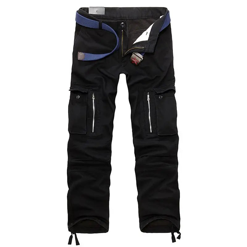 Winter Military Thick Fleece Cargo Pants Men Multi-pockets Baggy Cotton Casual Overalls Army Tactical Long Trousers Plus Size 40