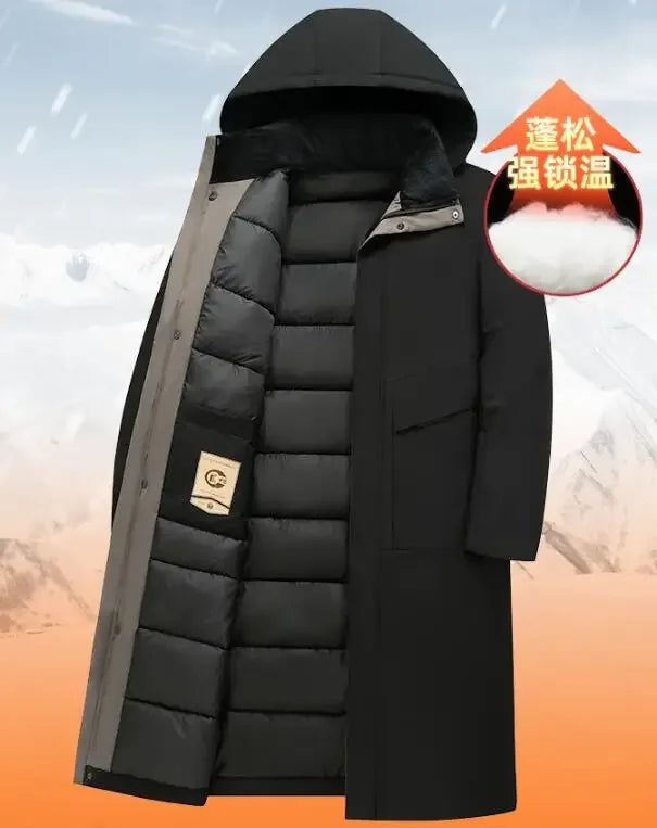 Thicken Coat Hooded Jacket Overcoat Keep Warm coats Men winter long warm Parkas Coat Windbreaker Big Pockets Winter Parkas Men