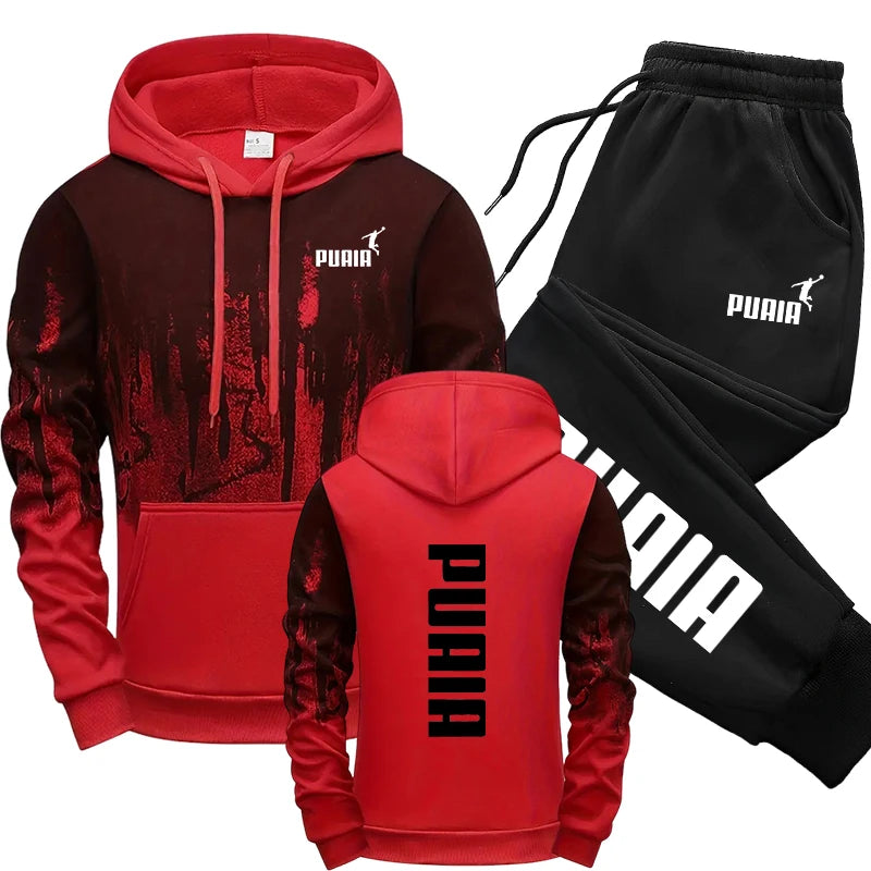 2025 New Arrival Men's Set Hooded Sweatshirts Sweatpants Fall&Winter Daily Casual Sporty Jogger Suit Urban Fashion Hoody Outfits