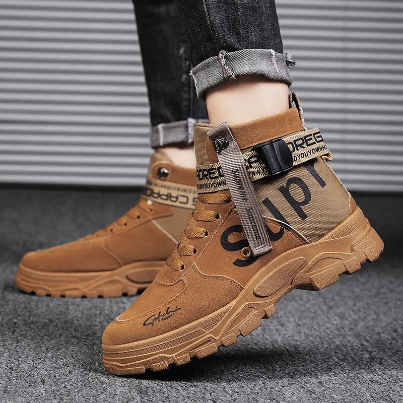 Desert Boots for Men Hiking Shoes Men Outdoor Boots Mountaineering and Wading Man Ankle Boots Wear-resistant High-top Shoes Men