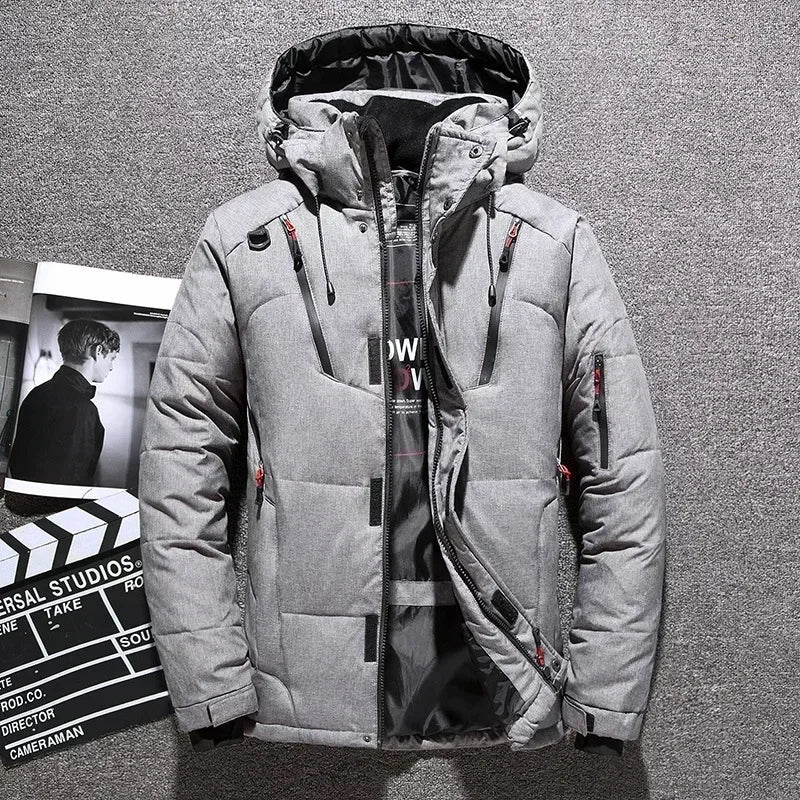 Parkas Winter Thickened Mens Down Jacket Men's Casual Lightweight Down Jacket Skiing Climbing Hunting Hooded Warm Duck Down Coat