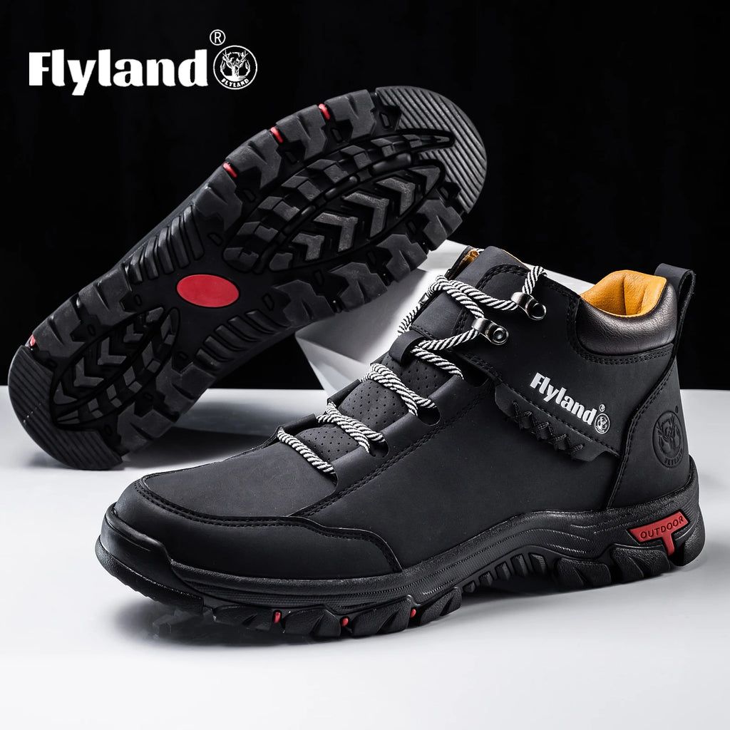 FLYLAND Fashionable Casual Men's Shoes High Top Outdoor Sports Shoes Comfortable And Safe Ankle Boots